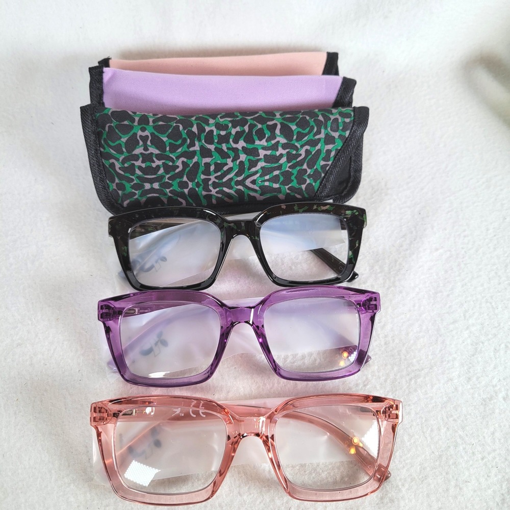 Hummingbird Womens Sun Readers Santa Fe Blue Light Square Set Size +2.50 Multi